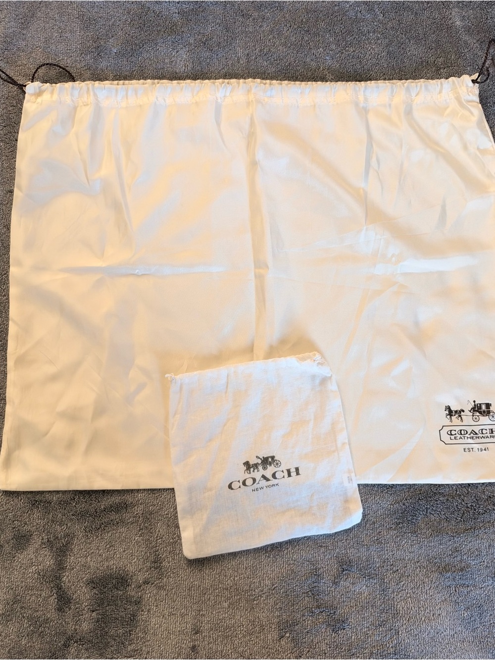 Coach Dust Bag Lot Large Handbag Dust Cover Plus Small Pouch